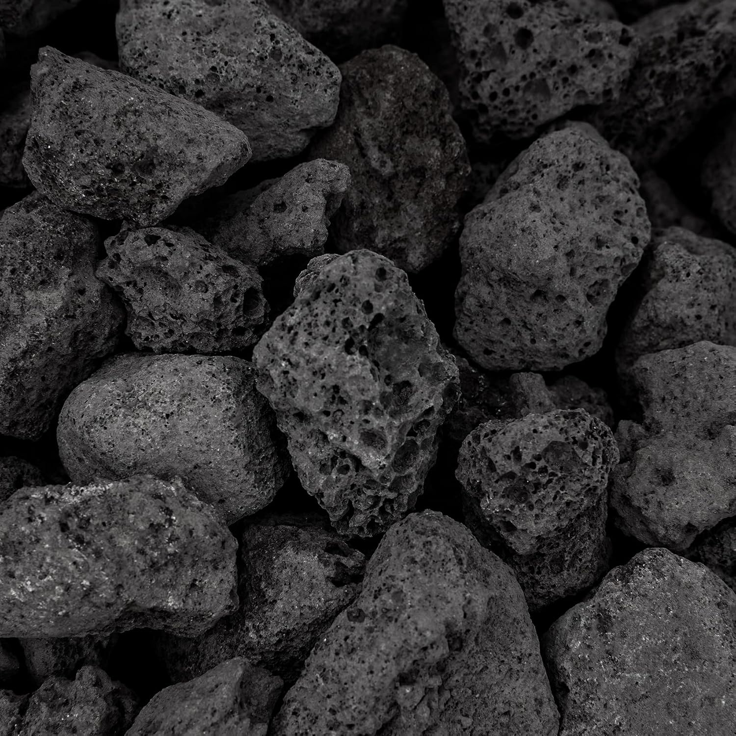 Onlyfire Black Lava Rock 10 Pounds Volcanic Lava Stones for Indoor Outdoor Fire Pits Fireplaces Gas Grill and Landscaping, 0.8-1.2 Inch