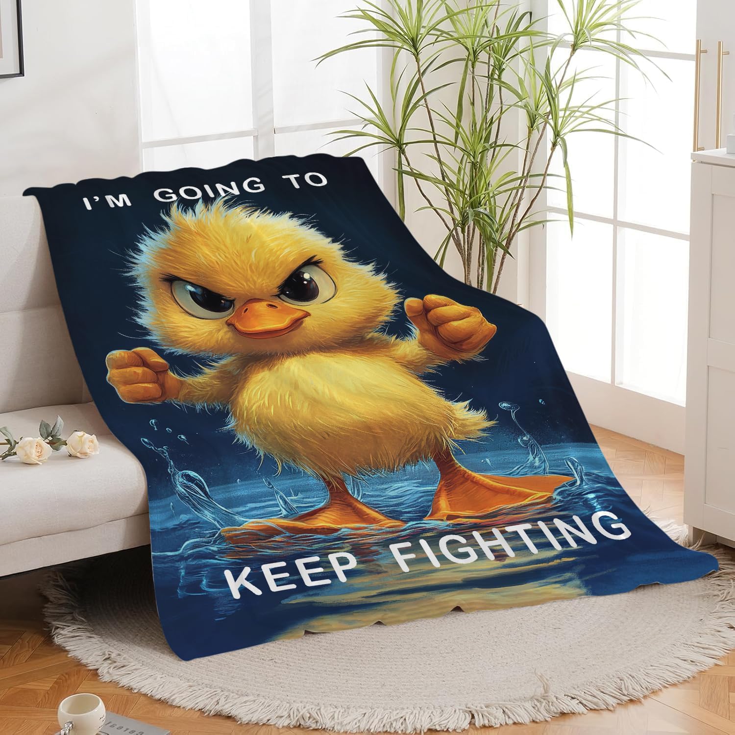 Duck Blanket Funny Cartoon Cute Farm Duck Throw Blanket Gifts for Kids Girls Boys Adults Women Men Super Soft Cozy Plush Fluffy Fuzzy Fleece Blanket Home Decor 40''X50''