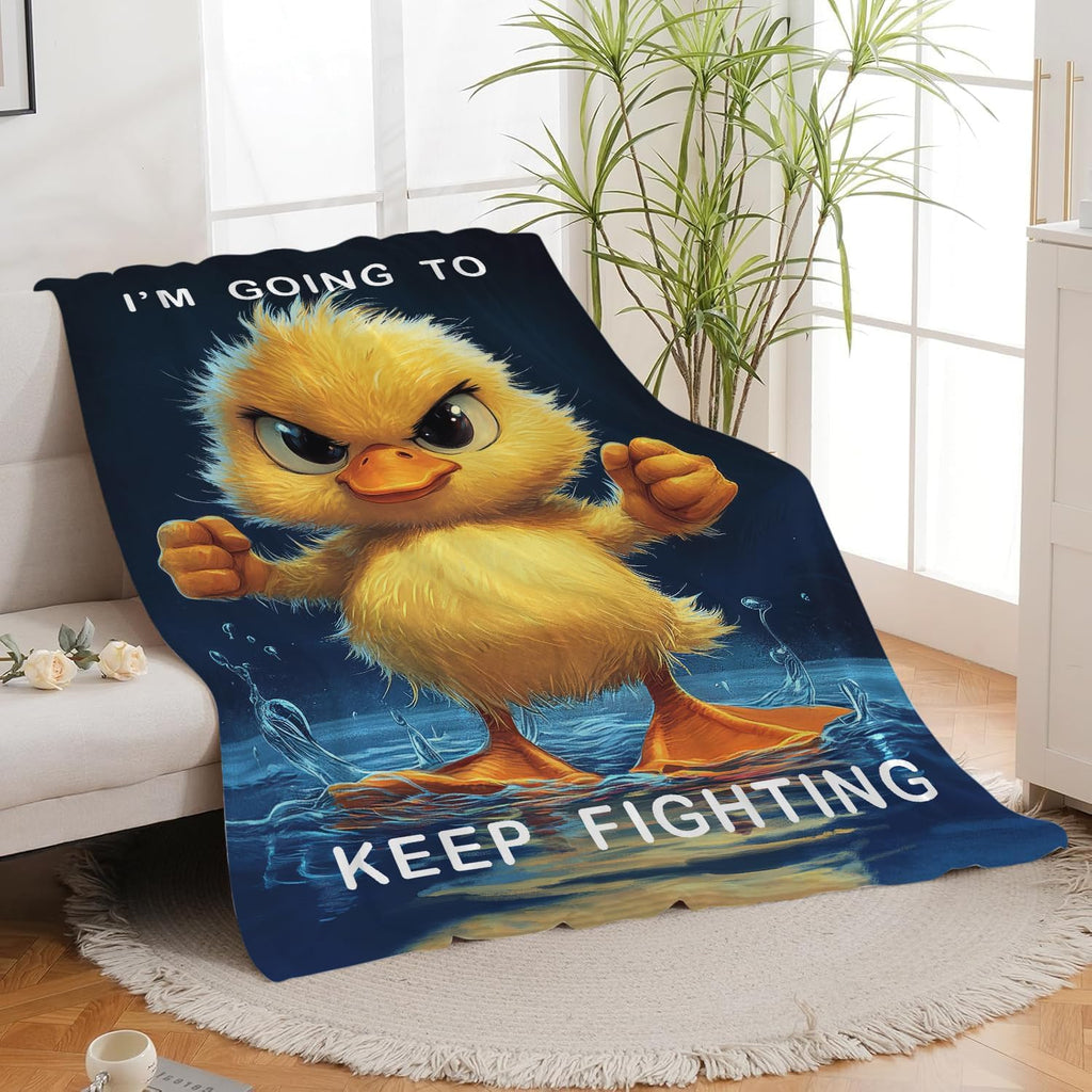 Duck Blanket Funny Cartoon Cute Farm Duck Throw Blanket Gifts for Kids Girls Boys Adults Women Men Super Soft Cozy Plush Fluffy Fuzzy Fleece Blanket Home Decor 60''X80''