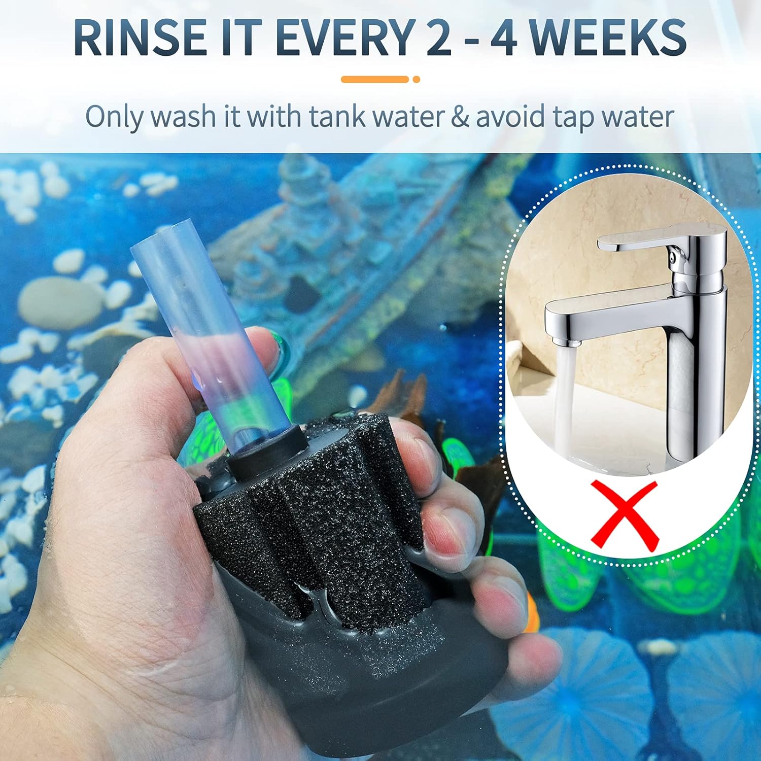 Pawfly Large Aquarium Bio Sponge Filter Quiet Betta Fry Shrimp and Small Fish Foam Filter for Fish Tank up to 60 Gallon, 4 Pack