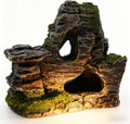Resin Moss Rock Cave, Aquarium Decor for Betta, Shrimp & Reptiles,Hiding Shelter & Natural Landscape Tank Accessory