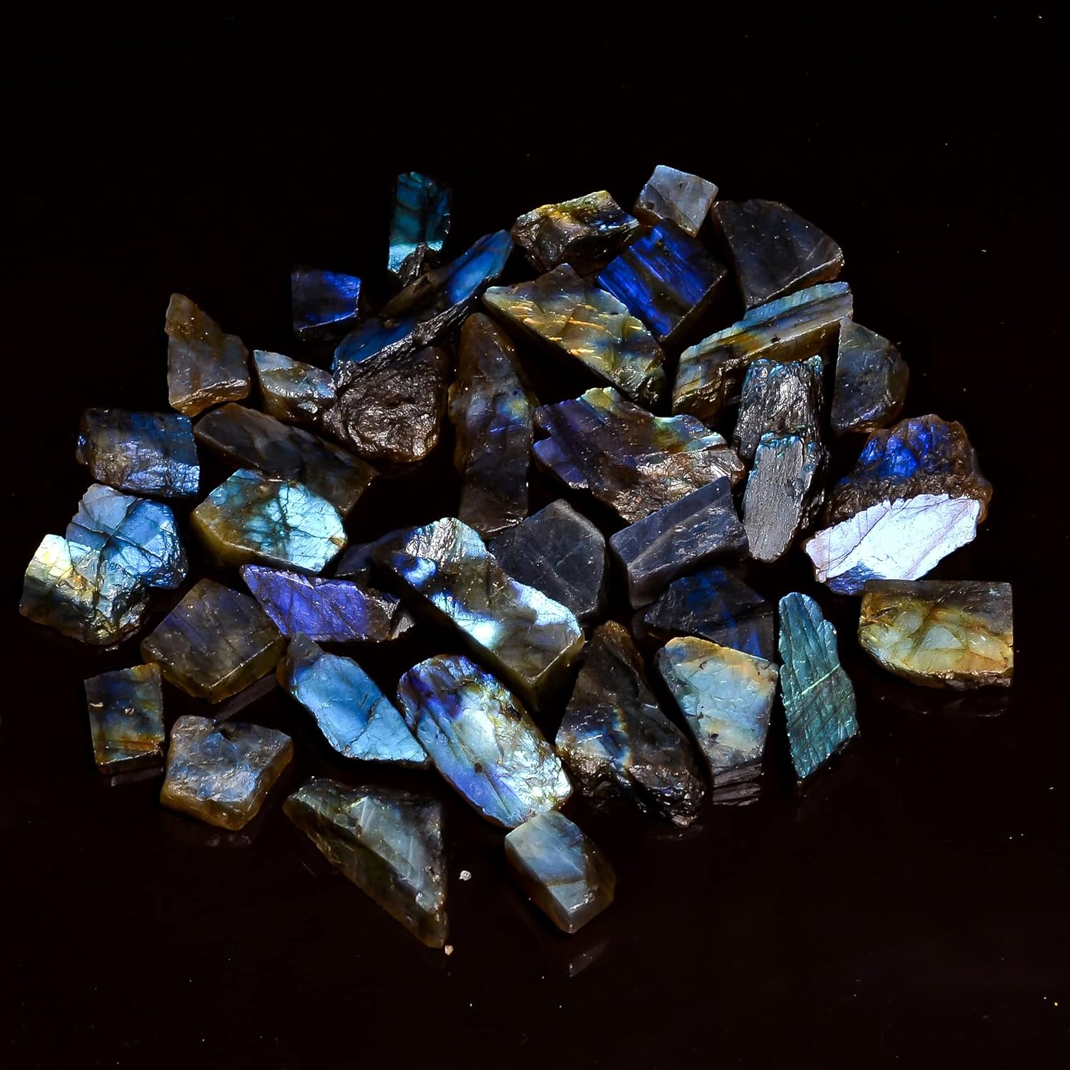 GEMKORA™ 100 carats Natural Raw Labradorite Rough Gemstone Lot for Jewelry Making, Loose Crystals Supply, DIY, Wire Wrapping, Healing Stones, Wholesale Bulk Stones