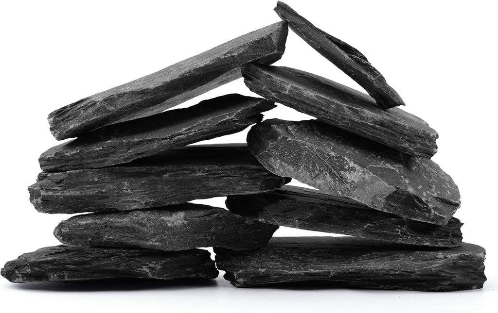 2-4 Inches Natural Slate Rocks 20 PCS Aquarium Stones for Aquascaping, Aquarium Landscaping, Terrariums, Fish Tank Decoration, Vivariums, Paludarium, Reptile and Amphibian Enclosures