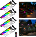 Gardenreet Solid Brass Hardscape Lights, Adjustable RGBCCT Color Changing, Low Voltage 12V Smart LED Retaining Wall Lights, 3W 210LM 7 Inch Waterproof Outdoor for Step, Deck, Patio 4 Pack