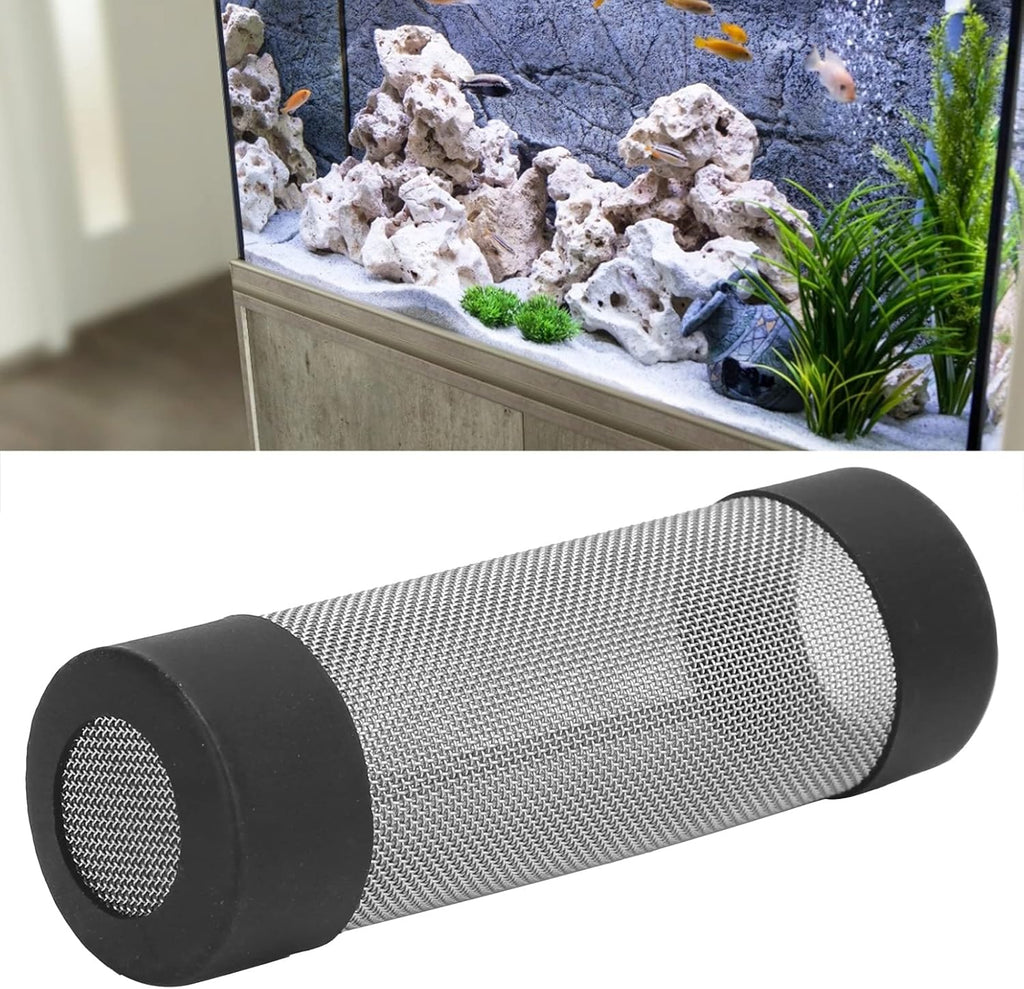 Pssopp Aquarium Filter Mesh Fish Intake Strainer Filter Cover Stainless Steel for Fish Filter Guard(Inner Diameter 12mm)