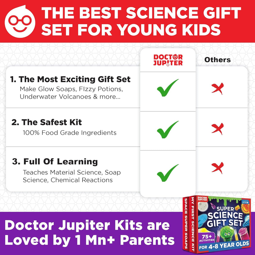 Doctor Jupiter Super Science Gift Set | Set of ‘My First Science Kit’, ‘Space Super Soaps’ for Kids Ages 4+ | Birthday Gift Ideas, STEM Learning & Educational Toys for 4-5-6-7-8 Year Old Boys & Girls