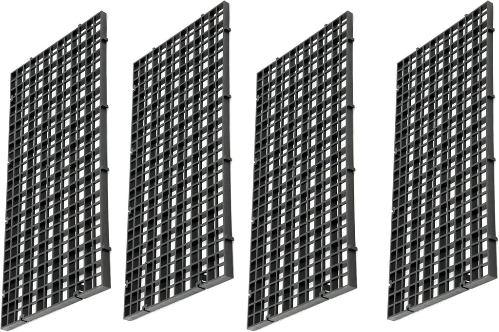 Aquarium Fish Tank Bottom Isolation 4 Pcs, Plastic Egg Crate Grid Divider Tray Egg (S 4pcs Black)