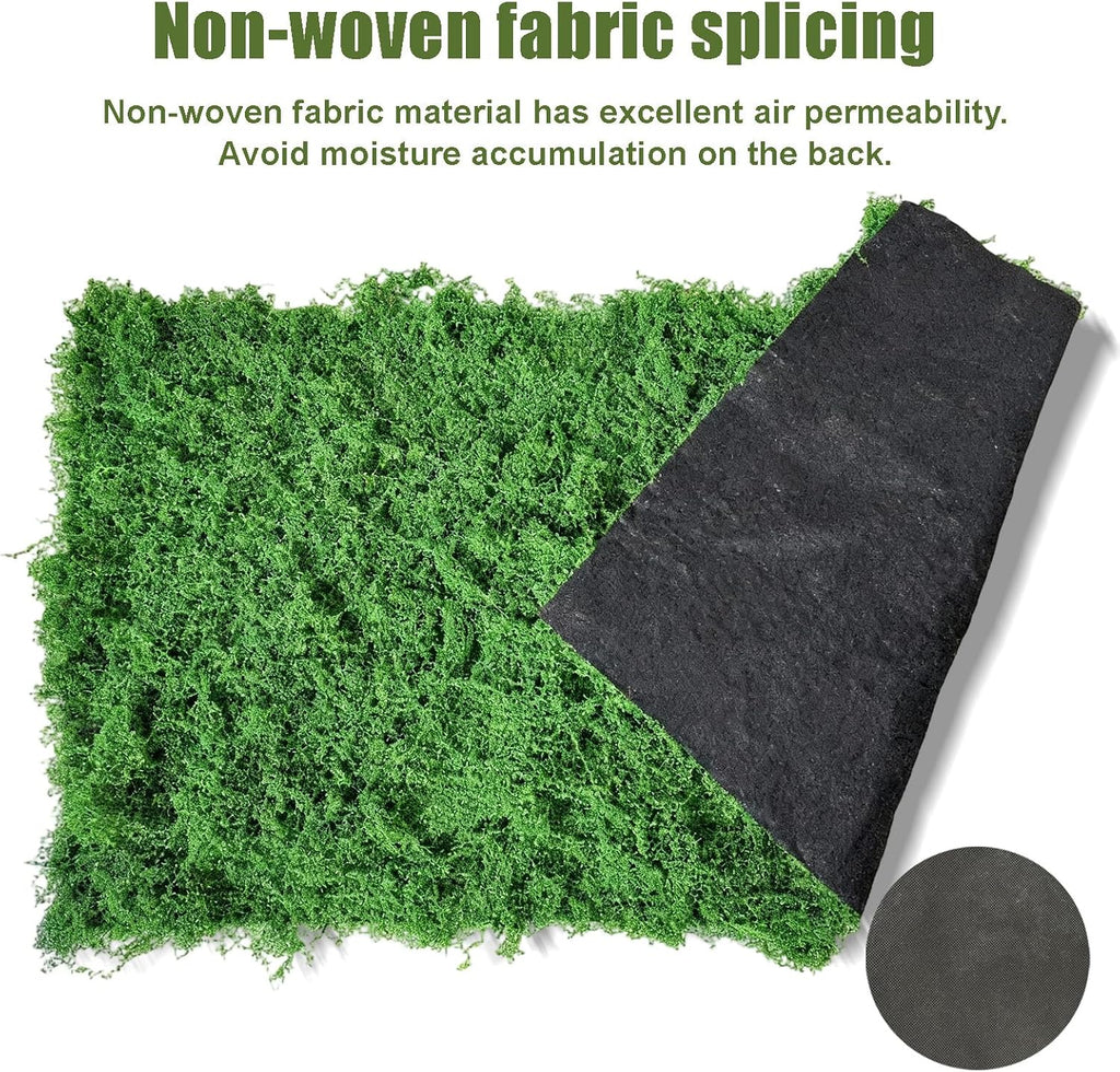 Preserved Green Moss Mat for Decoration Carpet Grass Wall, Natural Decorative for Plants Indoor with Base Fabric, Artificial Moss Mat for Wedding, Floral DIY (19.68 * 39.37 inch)
