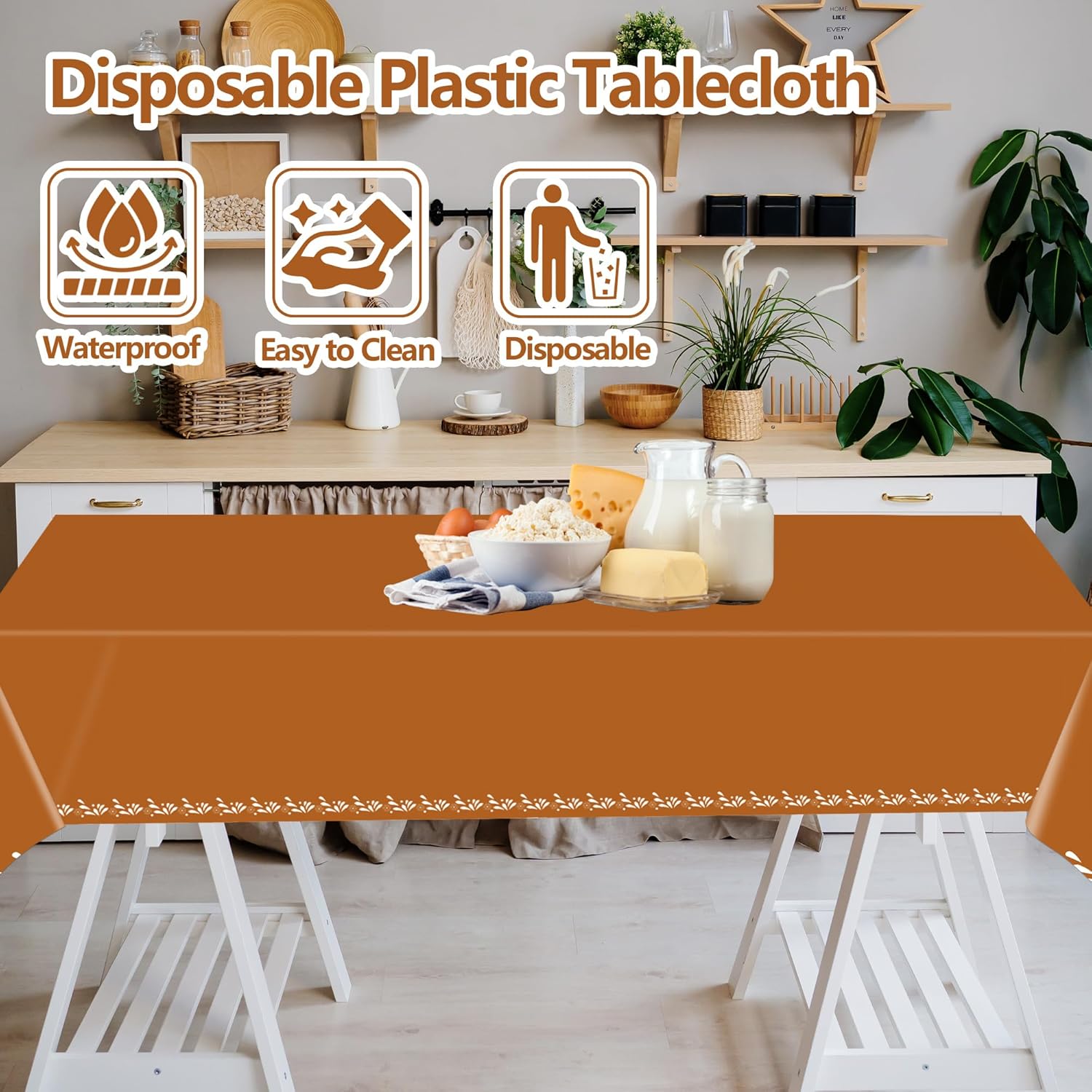 3Pcs Cielito Lindo Party Tablecloths Mexican Tablecloth Decoration Mexicanos Fiesta Terracotta Flower Disposable Plastic Table Cover for Mexican Wedding Birthday Party Supplies 54 x 108 Inch