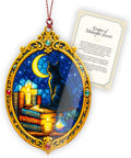 Black Cat Ornament – Witch Decor Ornament – Mystical Cat Gift – Gothic Witchcraft Card – Halloween Christmas Ornament – Suncatcher Effect Window – White Elephant Gifts - Xmas Tree Funny Decoration