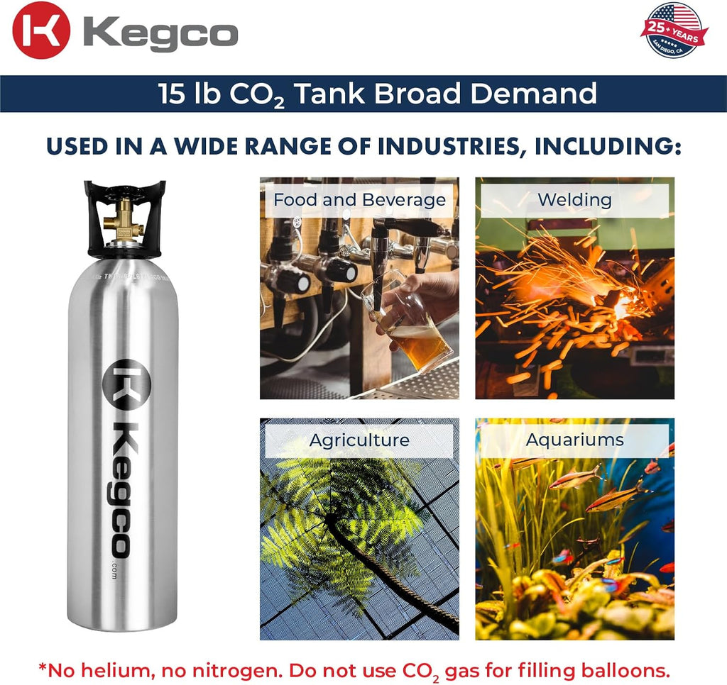 Kegco 15 lb. Aluminum Tank Co2 Cylinder