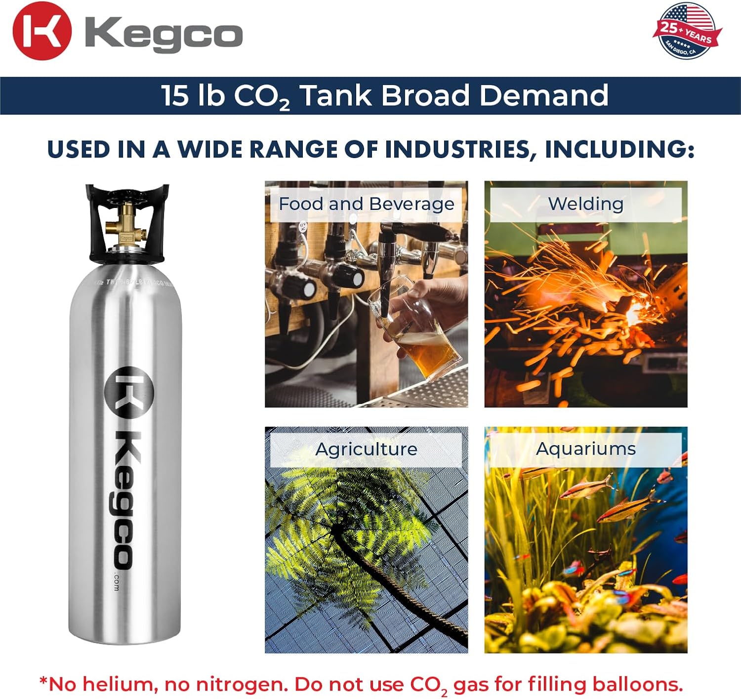 Kegco 15 lb. Aluminum Tank Co2 Cylinder
