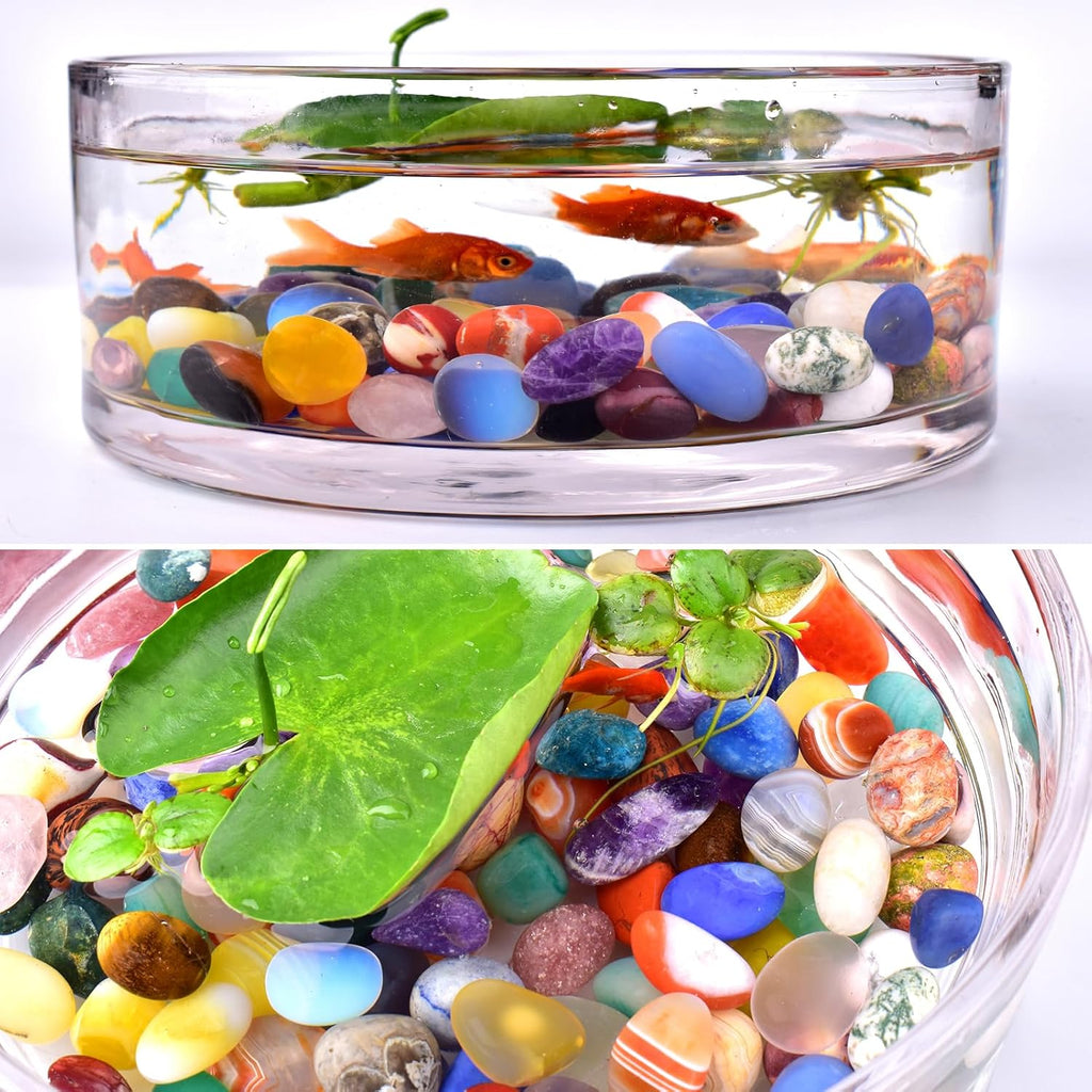 Clear Quartz Healing Crystal Stone Set - Natural & Polished Stones for Healing, Meditation, Reiki, Chakra, Crafting & Decoration (0.6 inches)
