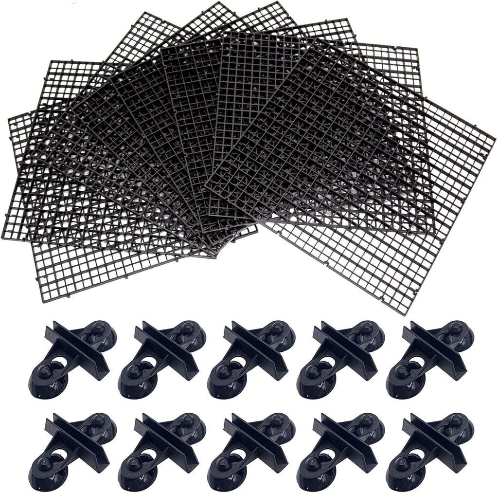 8 Pieces Fish Tank Divider with Sucker Clips 30x30cm/11.8x11.8“ Aquarium Filter Bottom Divider Partition Separator