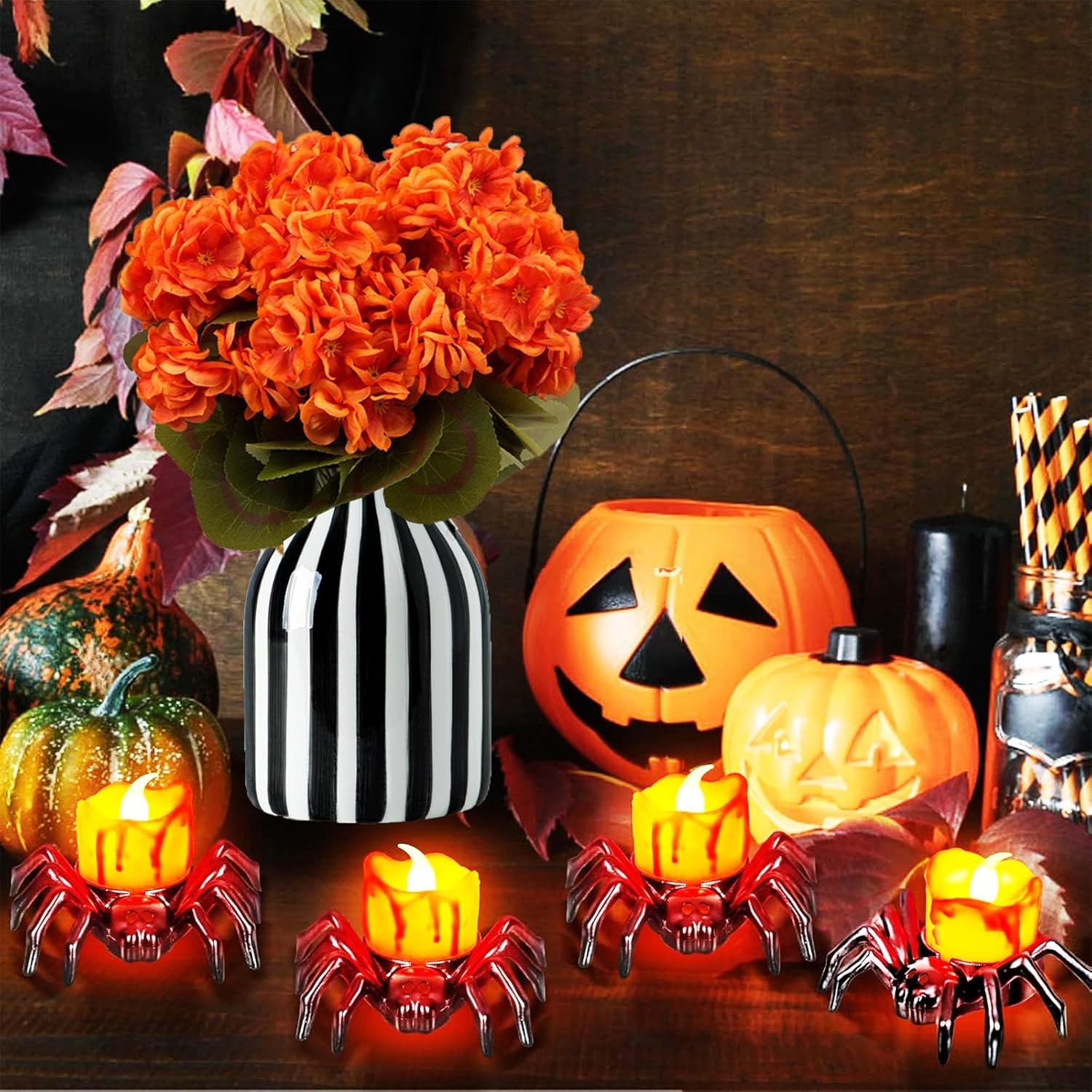 6 Bundles Silk Geraniums Artificial Flowers for Outdoors, UV Resistant Faux Plants Realistic for Garden Patio Porch Window Box Home Indoor Outdoor Decor (6, Orange-red)