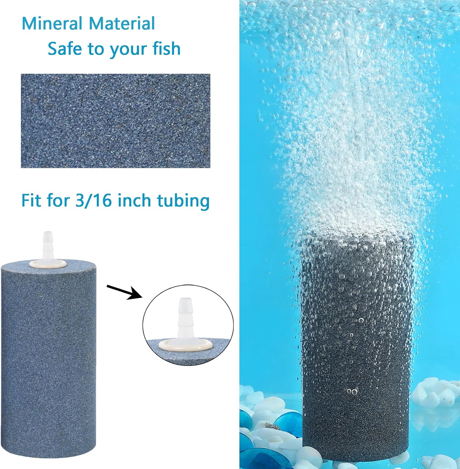 AQUANEAT 4x2 inch Aquarium Air Stones 10pcs, Aerator Diffuser,Air Stones for Aquariums,Fish Tanks,Pond and Hydroponics