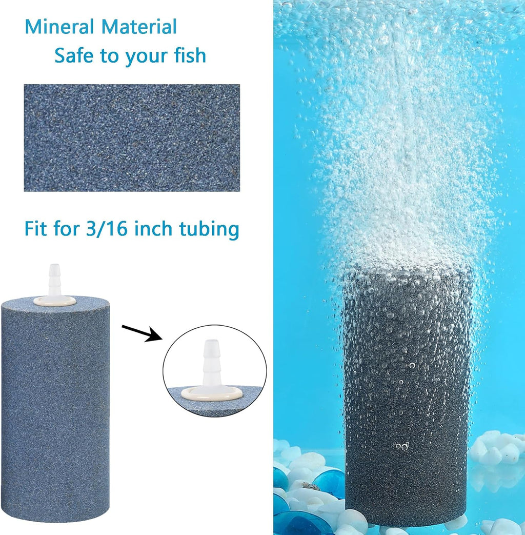 AQUANEAT Aquarium Air Stone 4x2 inch 2 Pack, Large Airstone, Aerator Bubble Diffuser, Air Pump Accessories for Aquariums, Hydroponic, Ponds and Fish Tanks