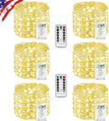 6 Pack Total 120FT 360LED Fairy Lights Battery Operated with Rmote, Waterproof Twinkle Lights with Timer Indoor Outdoor, Cuttable String Light for Bedroom, Classroom, Wedding, DIY, Christmas Decor