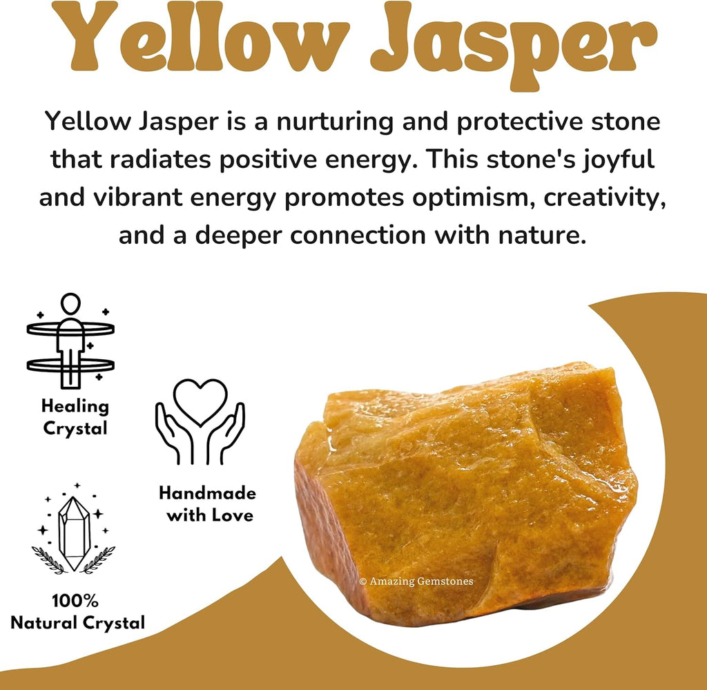 Amazing Gemstone 2 Pieces Yellow Jasper Raw Crystals and Healing Stones, Natural Rocks for Tumbling and DIY Raw Stones and Crystals