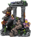 Fish Tank Decorations, Roman Column Decoration, Aquarium Decorations, Enhances Underwater Aesthetic for Fish, Black Gray