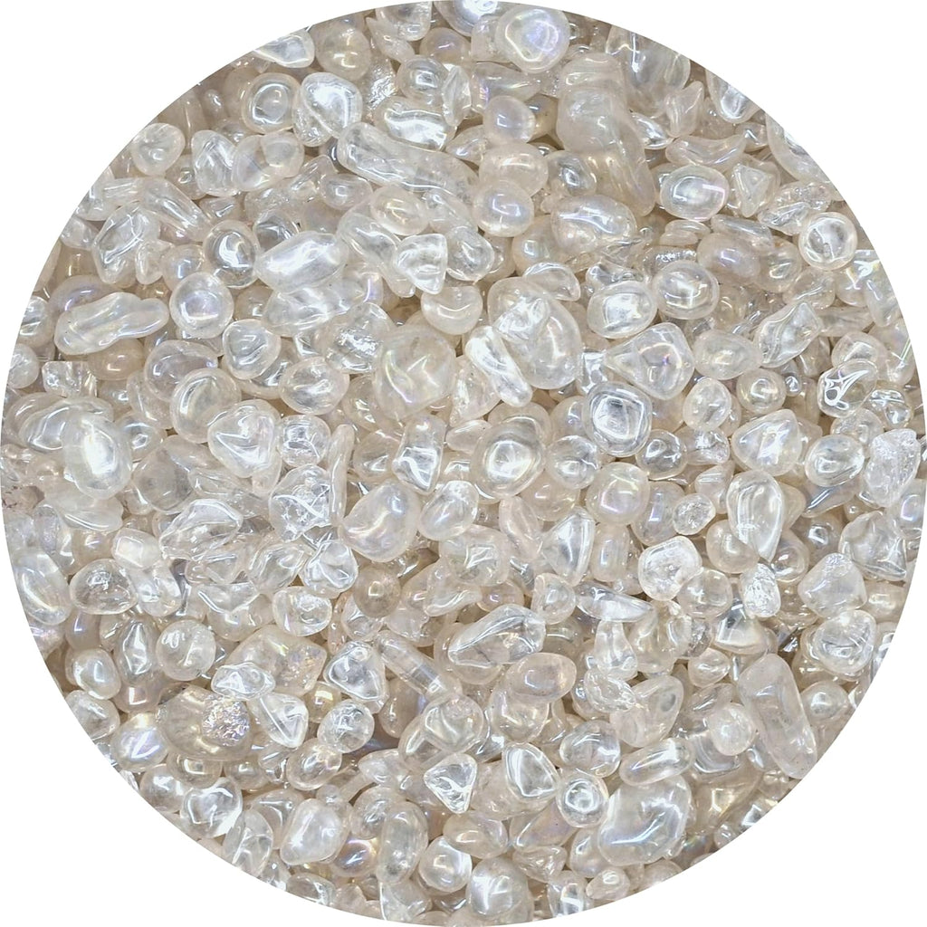Amazing Gemstone Angel Aura Quartz Crystal Chips Aquarium Gravel Rocks - Bulk Fish Tank Gravel, Small Tumbled Stone Chips and Tiny Crystals for Decoration (Natural AAA Grade) (1000+ Carat Chips)