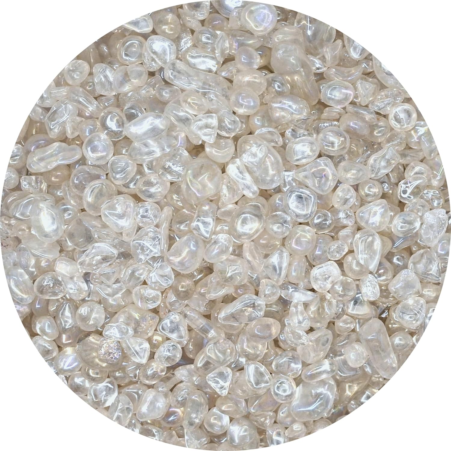 Amazing Gemstone Angel Aura Quartz Crystal Chips Aquarium Gravel Rocks - Bulk Fish Tank Gravel, Small Tumbled Stone Chips and Tiny Crystals for Decoration (Natural AAA Grade) (1000+ Carat Chips)