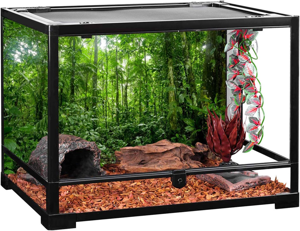AWERT 72x18 inches Terrarium Background Tropical Aquarium Background Green Huge Tree Rainforest Reptile Habitat Background