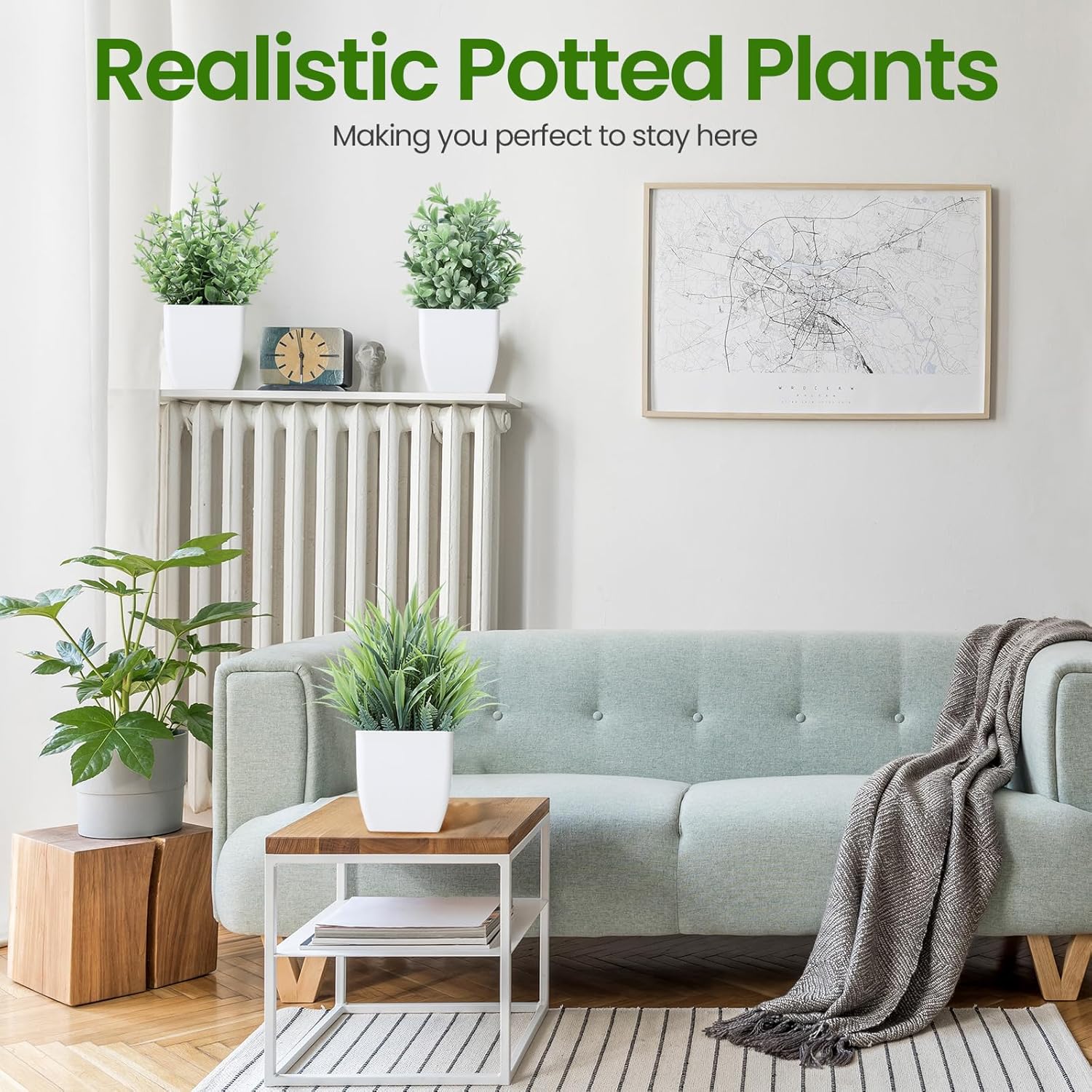 Unittype 12 Pcs Fake Plants Small Artificial Faux Plants for Shelf Mini Plastic Potted Greenery for Home Office Desk Bathroom Bedroom Indoor Decor (Gray)