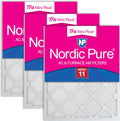 Nordic Pure 20x25x1 (19 1/2 x 24 1/2 x 3/4) Tru Mini Pleat MERV 11 AC Furnace Air Filters 3 Pack