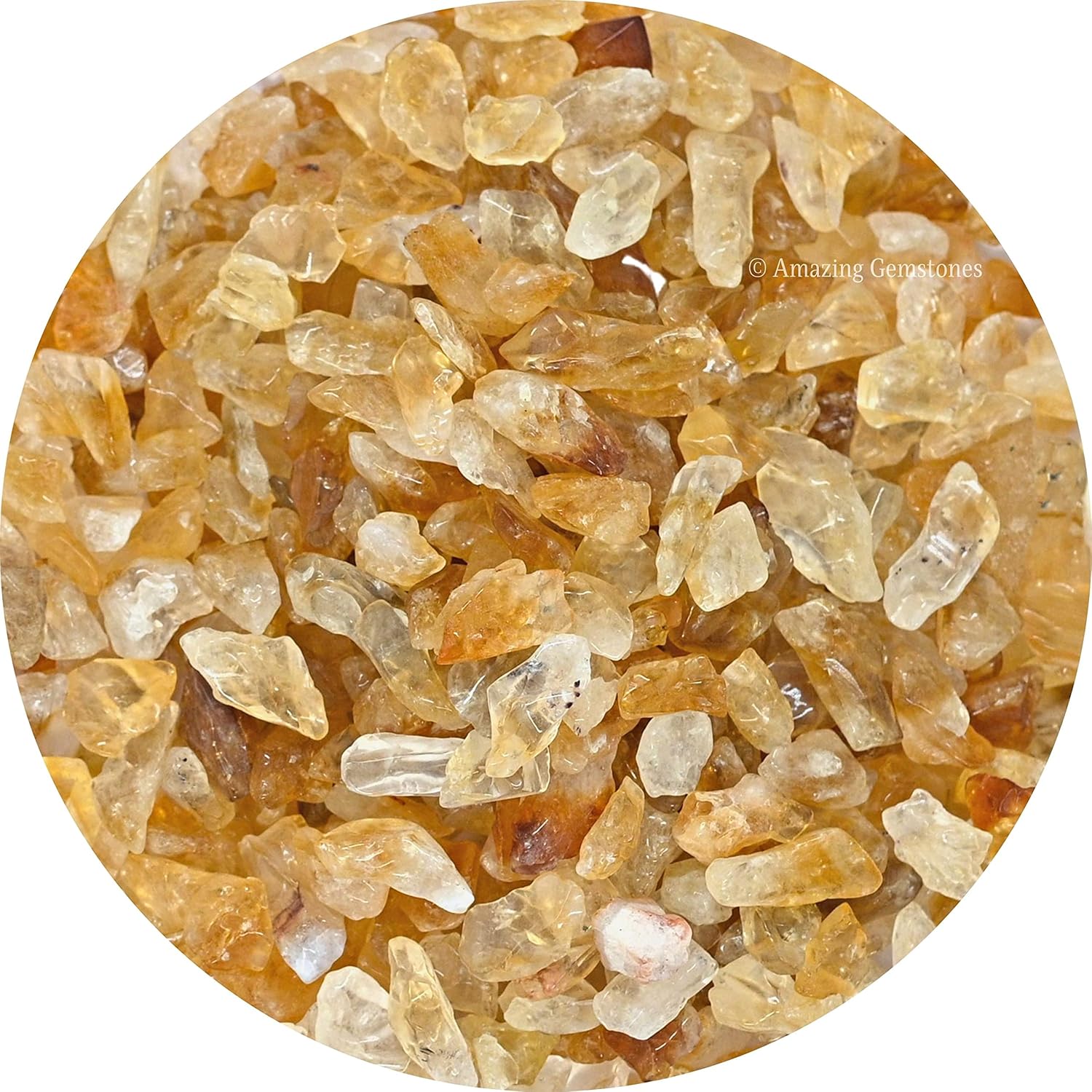 Amazing Gemstone Citrine Crystal Chips Aquarium Gravel Rocks - 1000+ Carat Citrine Chips Bulk Fish Tank Gravel, Small Tumbled Stone Chips and Tiny Crystals for Decoration (Natural AAA Grade Gemstones)