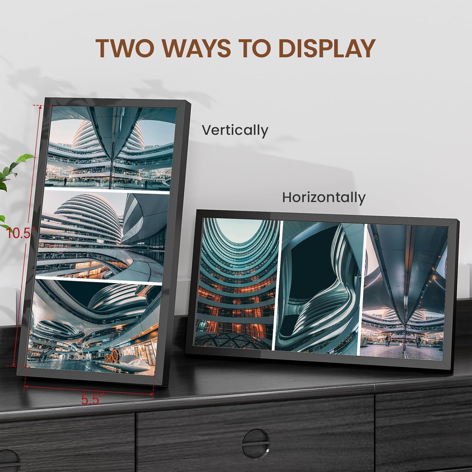 Heimlove 6x11 Metal Picture Frame,Black Aluminum Photo Frames-Real Tempered Glass,Tabletop Display,Mounting Horizontally or Vertically Decor for Wall-3 Pack