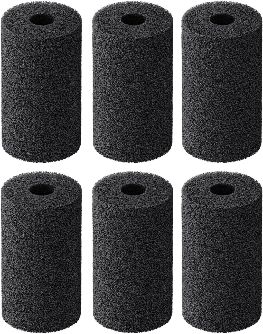 Pawfly 6 Pack Pre-Filter Sponge, Aquarium Filter Sponge 0.4" Intake Sponge Foam Roll for Small Fish Shrimp Fry Fish Tank Covers Accessories