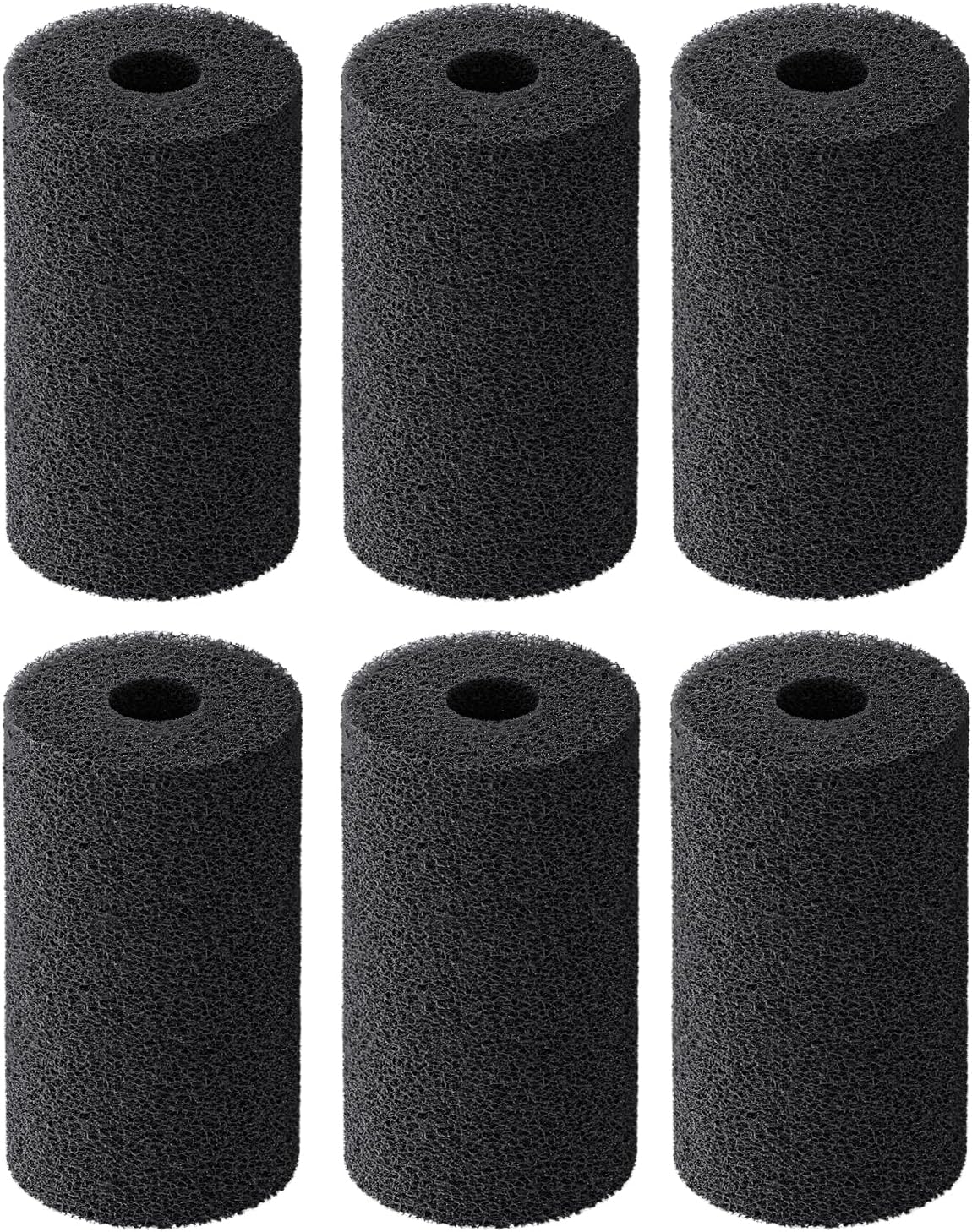Pawfly 6 Pack Pre-Filter Sponge, Aquarium Filter Sponge 0.4" Intake Sponge Foam Roll for Small Fish Shrimp Fry Fish Tank Covers Accessories