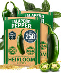 HOME GROWN Jalapeno Pepper Seeds – 258 Heirloom Seeds (Capsicum annuum) – High Germination, Easy to Grow, Early Harvest Hot Peppers