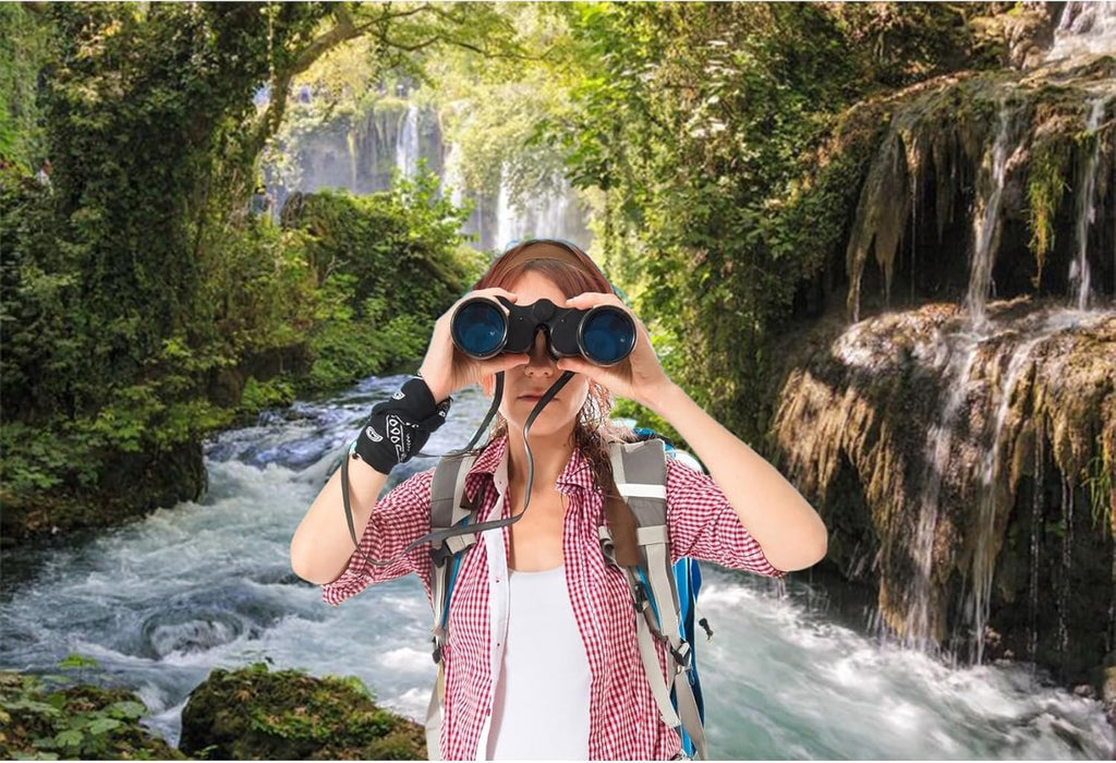 Baocicco 6x4ft Vinyl Green Forest Backdrops for Photography Background Mountain and Water Landscape Beautiful Waterfall and River Ancient Tree Outdoor Explore Holiday Backdrop Photo Studio