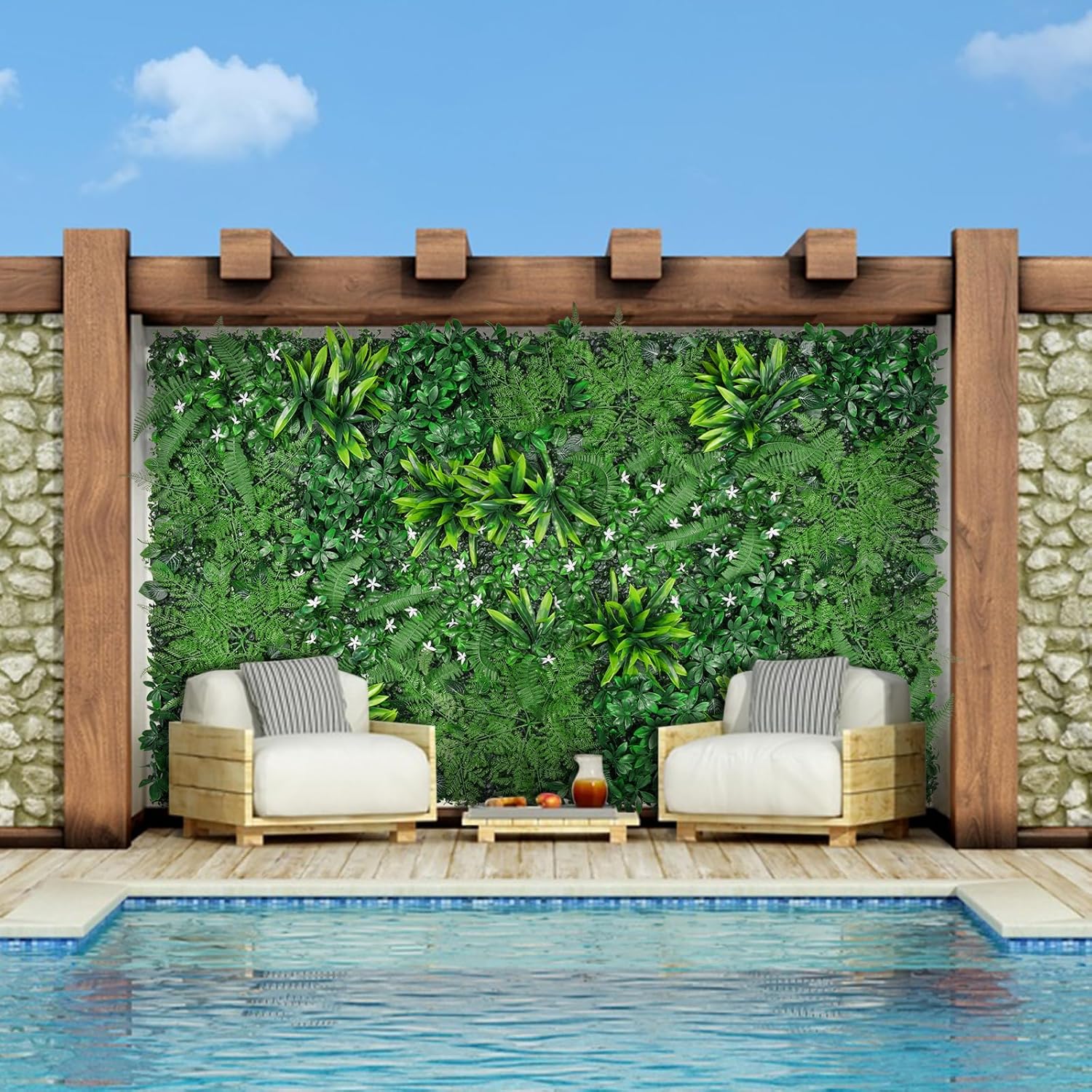 Grass Wall, Artificial Boxwood Panels 40"x120"(33.33 SQFT), Privacy Hedge Fence Screen with UV Protection, Greenery Backdrop for Indoor Home Wedding Decor and Outdoor Garden Backyard