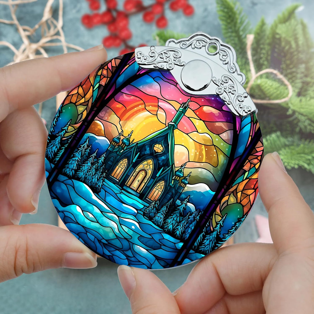 Stained Glass Christmas Ornament, Jocidea Christmas Decorations, Christmas Tree Ornament, Holiday Decor and Xmas Gifts Ideas