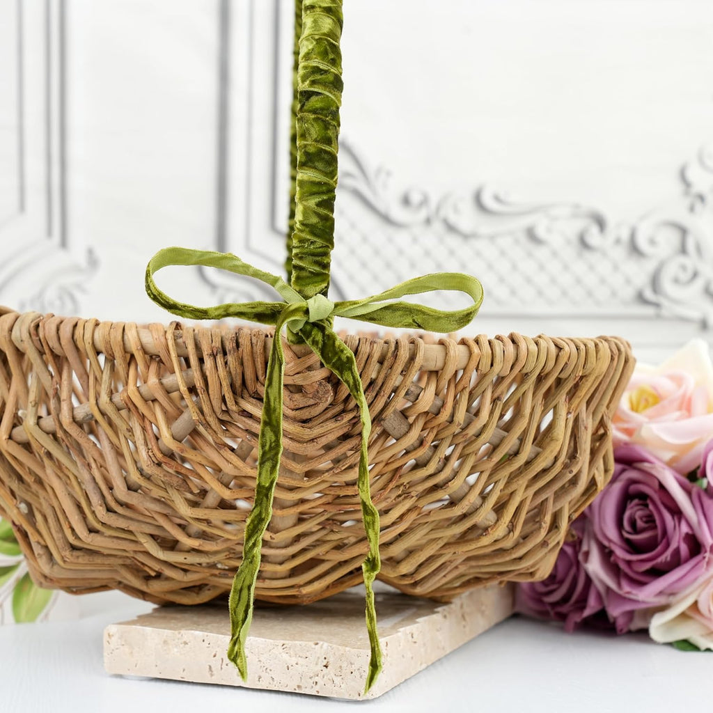 MAYREEL 3/8 Inch Moss Green Crushed Velvet Ribbon Olive Green Vintage for Flower Bouquet Gift Wrapping Wedding Invitations Crafts Christmas Decorations Party 25 Yards