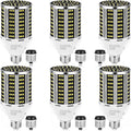 80W LED Corn Light Bulb(800W Equivalent ) 6 pack,Commercial Grade DayLight 5000K E26/E39 10500LM Medium Mogul Base LED Lamp,Large Area Lights For Outdoor Indoor Garage Warehouse Factory Bay Light