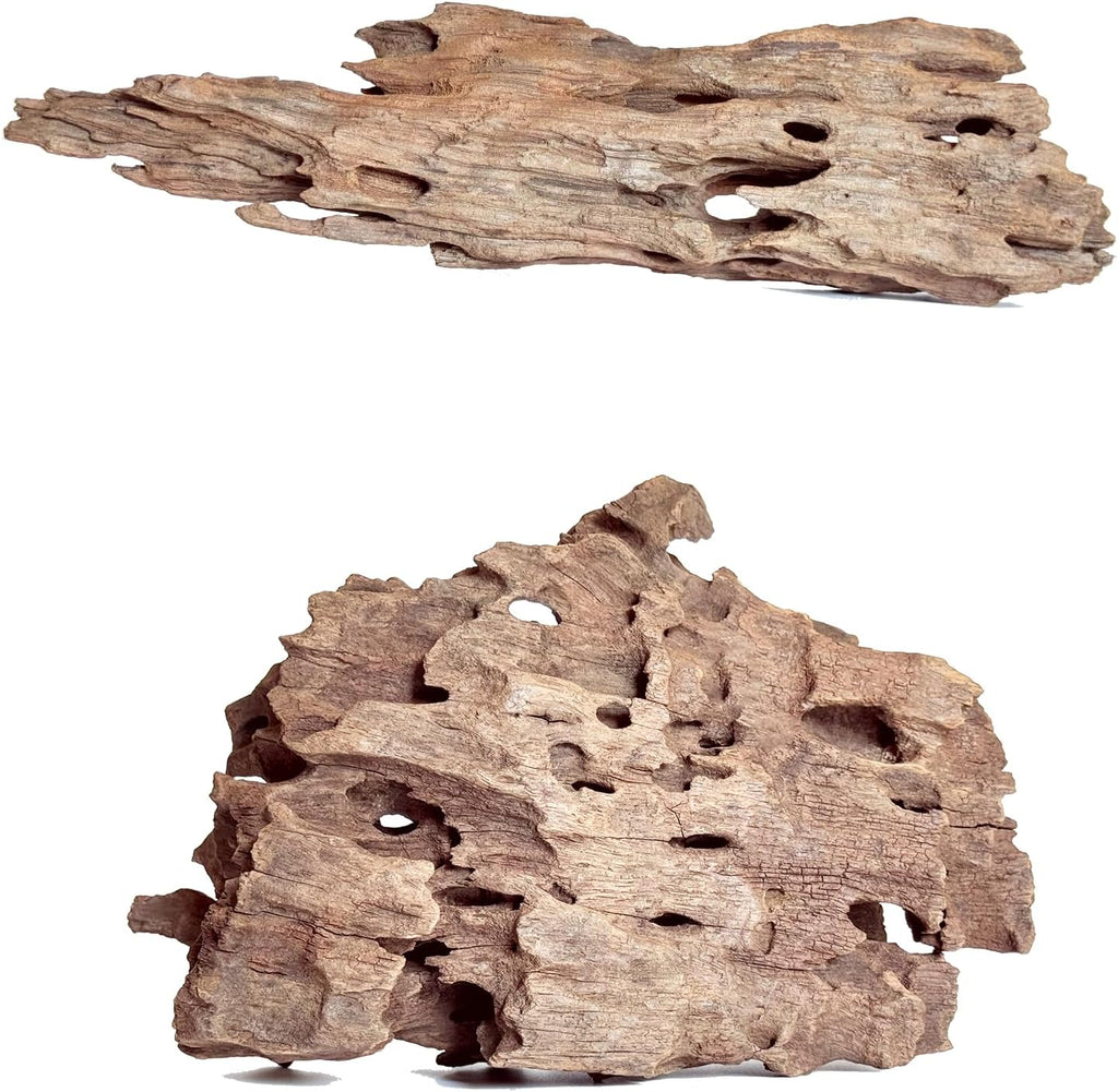 Natural Wood Driftwood for Aquarium Fish Tank Decor,Assorted Driftwood Trunk Branch for Reptile Tank Decor (SHP-XM Driftwood (6 to10 Inch)-Pack of 2)