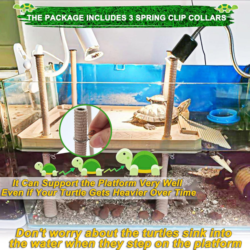 Keedolla Small Aquatic Turtle Pier Floating Dock Basking Platform Area for Aquarium Fish Tank, Decorative Aquarium Turtle Reptile Basking Platform with Ramp Ladder
