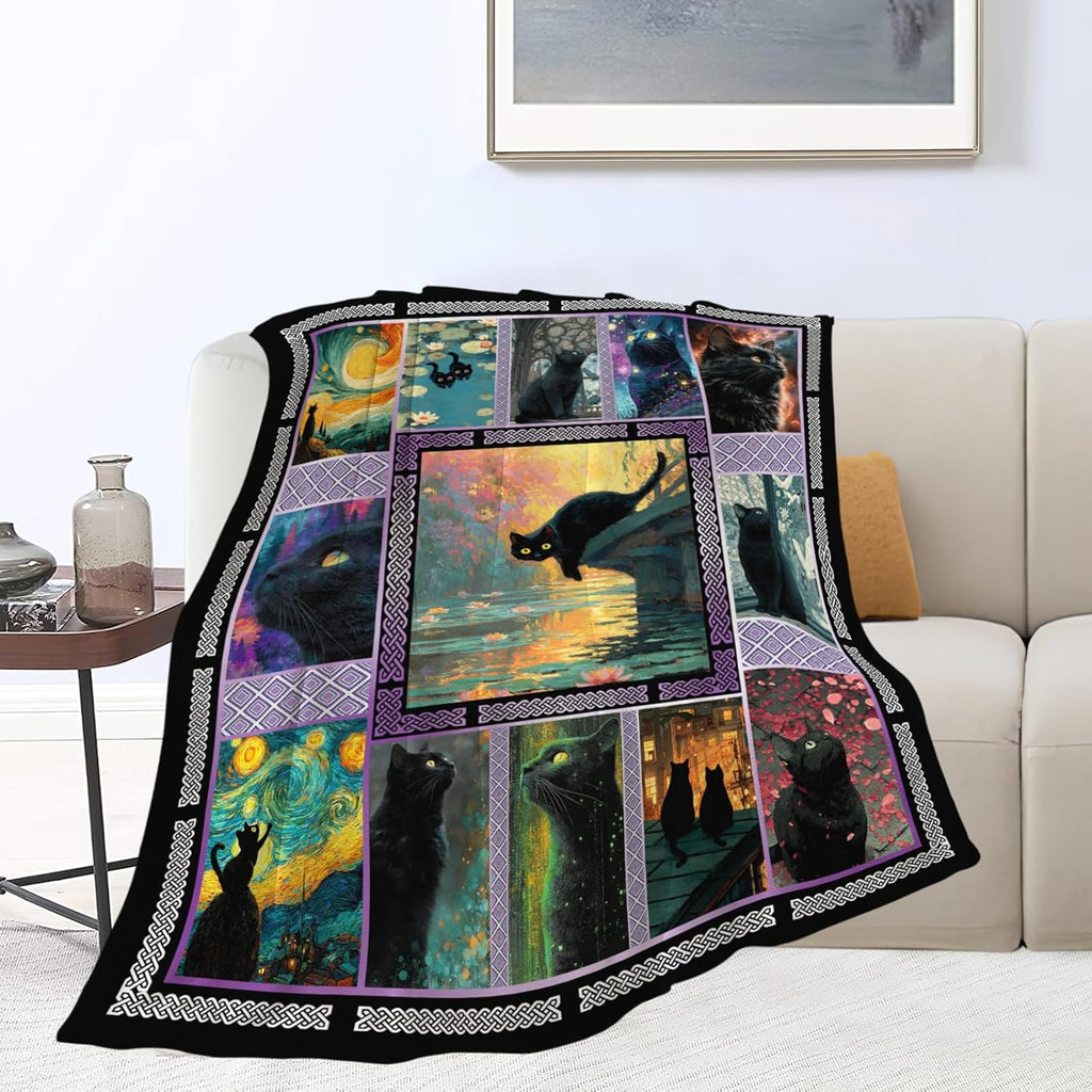 Cat Throw Blanket Cat Stuff Gifts for Kids Girls Boys Adults Women Men Soft Cozy Warm Plush Fluffy Fuzzy Fleece Blanket Decor 40''X50''