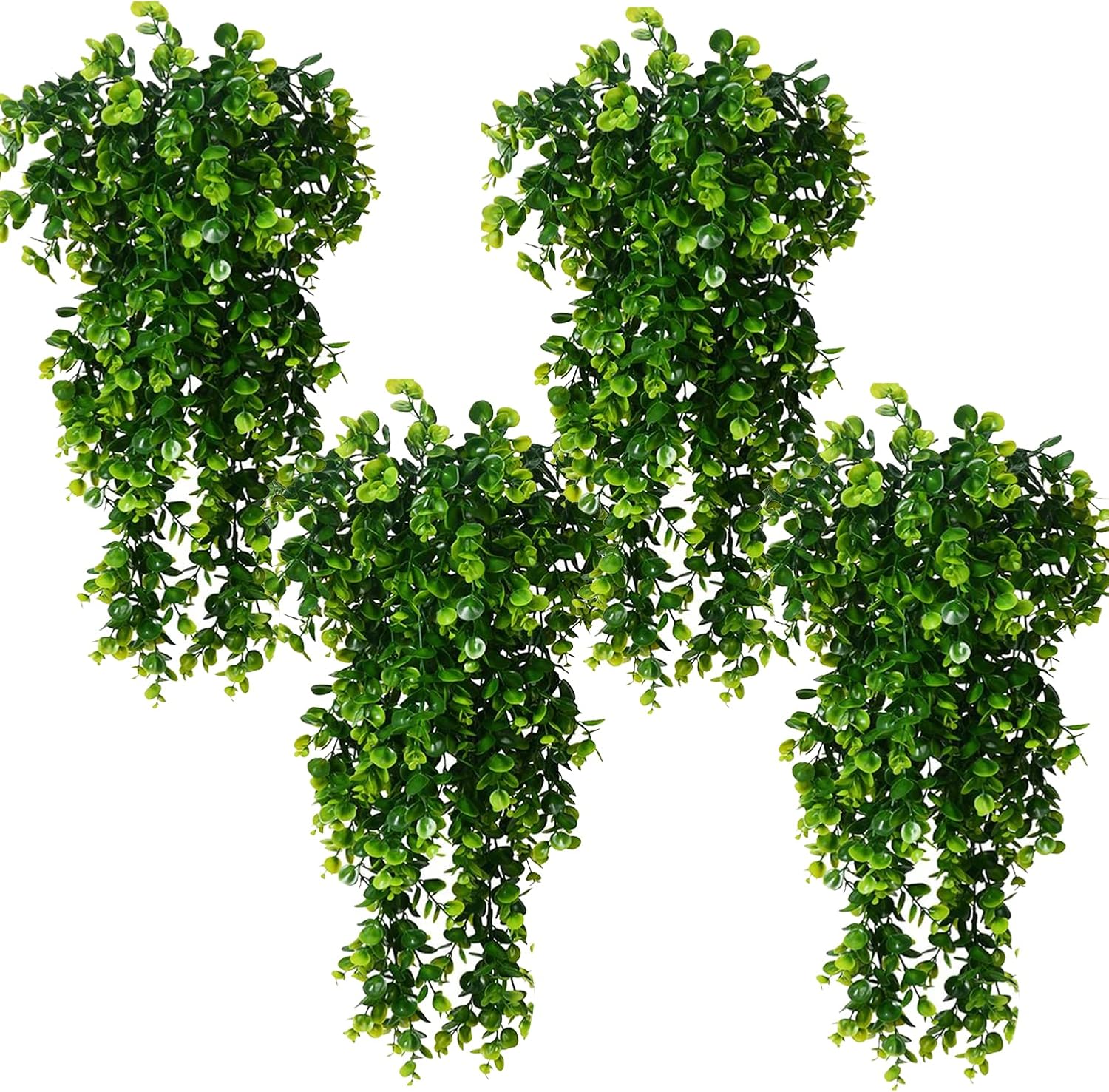 Hanging Fake Plants,4 Pcs Faux Eucalyptus Leaf Greenery Vine Plant Faux Plants Fake Ivy Room Decor Home Garden Wedding Party Indoor Outdoor Decorations (Vine)