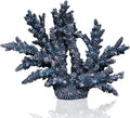 Coral Reef Beach Decor,11'' High x 13.5'' Width Artificial Resin Coral Reef Statue for Ocean Coastal Beach Nautical Themed Room Bathroom Decor for Home,1007B,Blue
