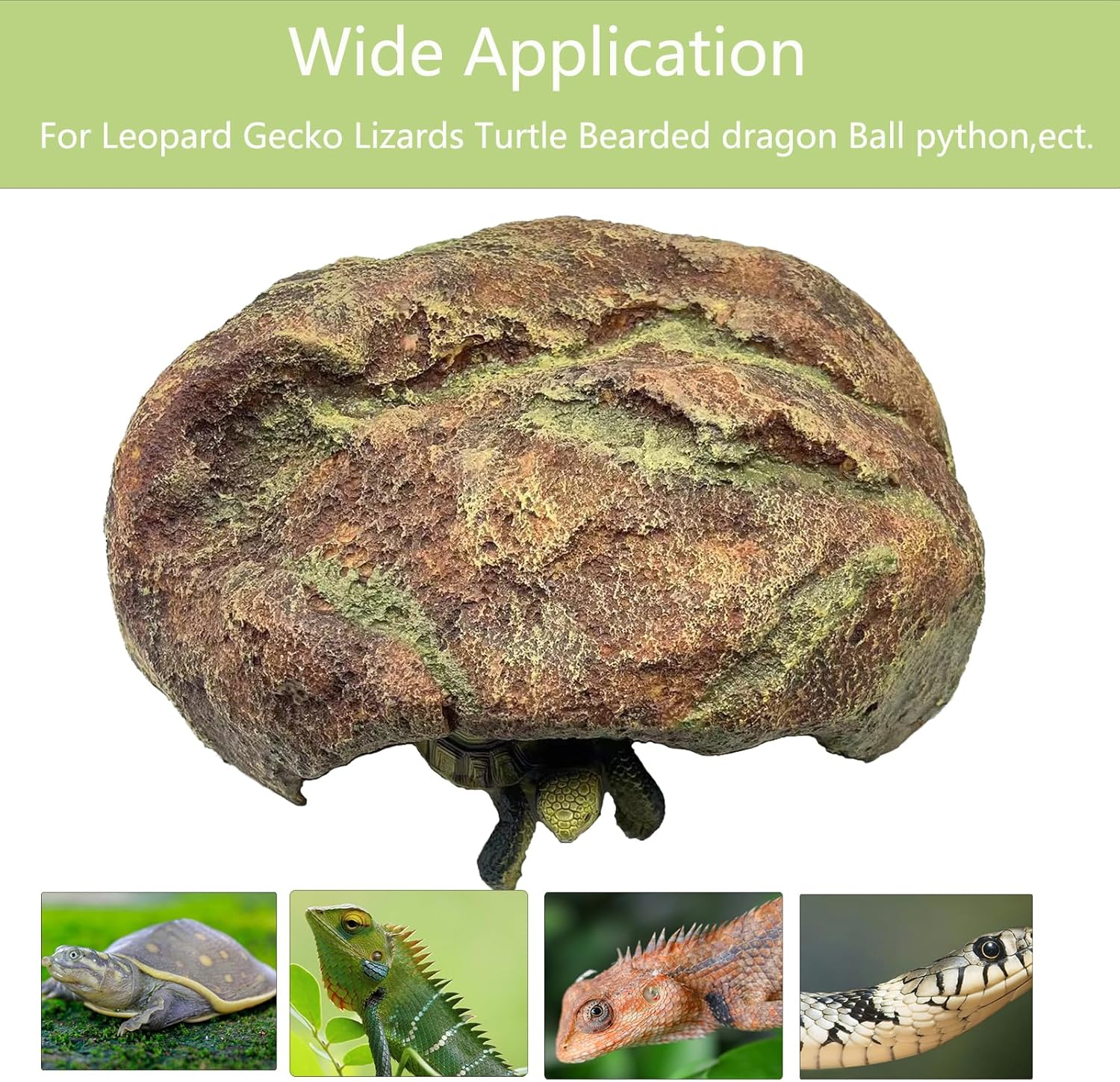 Extra Large Reptile Hide Resin Snake Hides for Ball Pythons, Lizard, Leopard Gecko, Bearded Dragon - Reddish Brown