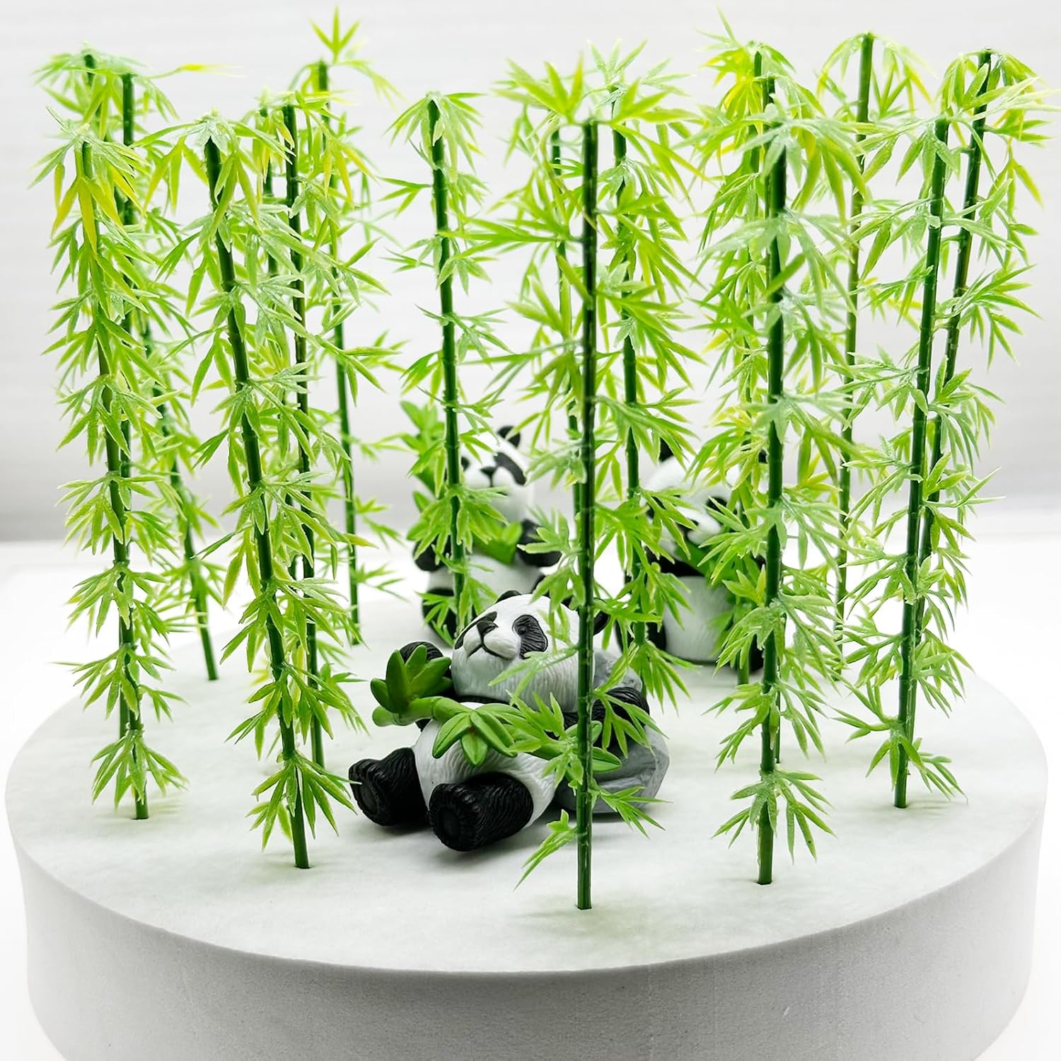 Woohome Miniature Bamboo Trees, Green Plastic Bamboo Trees for Home Miniature Landscape Landform Diorama Project (100PCS)