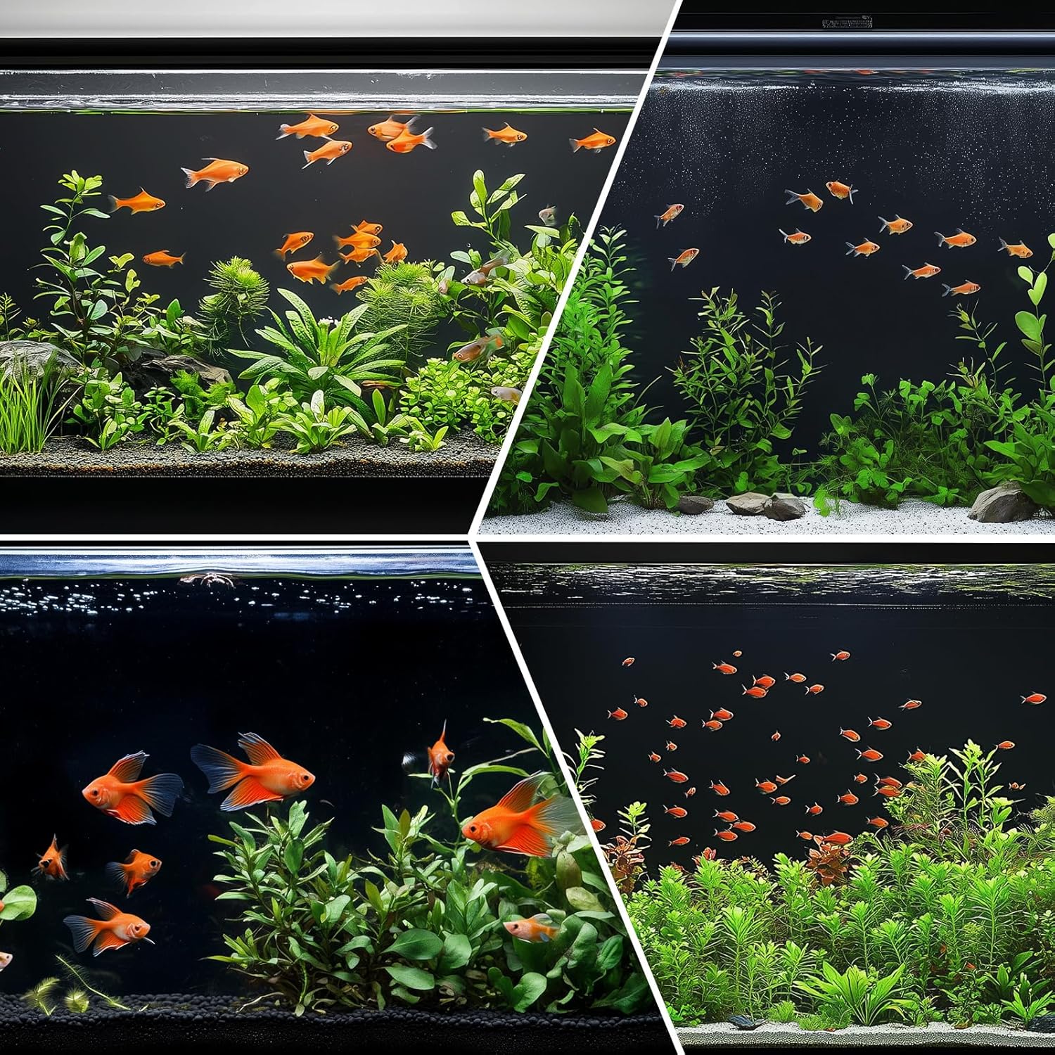 Aquarium Background Paper Decor Fish Tank Backdrop Wallpaper Electrostatic Adhesive, No Glue, Easy to Install, Reusable (11.8“H×39.4”L, Black)
