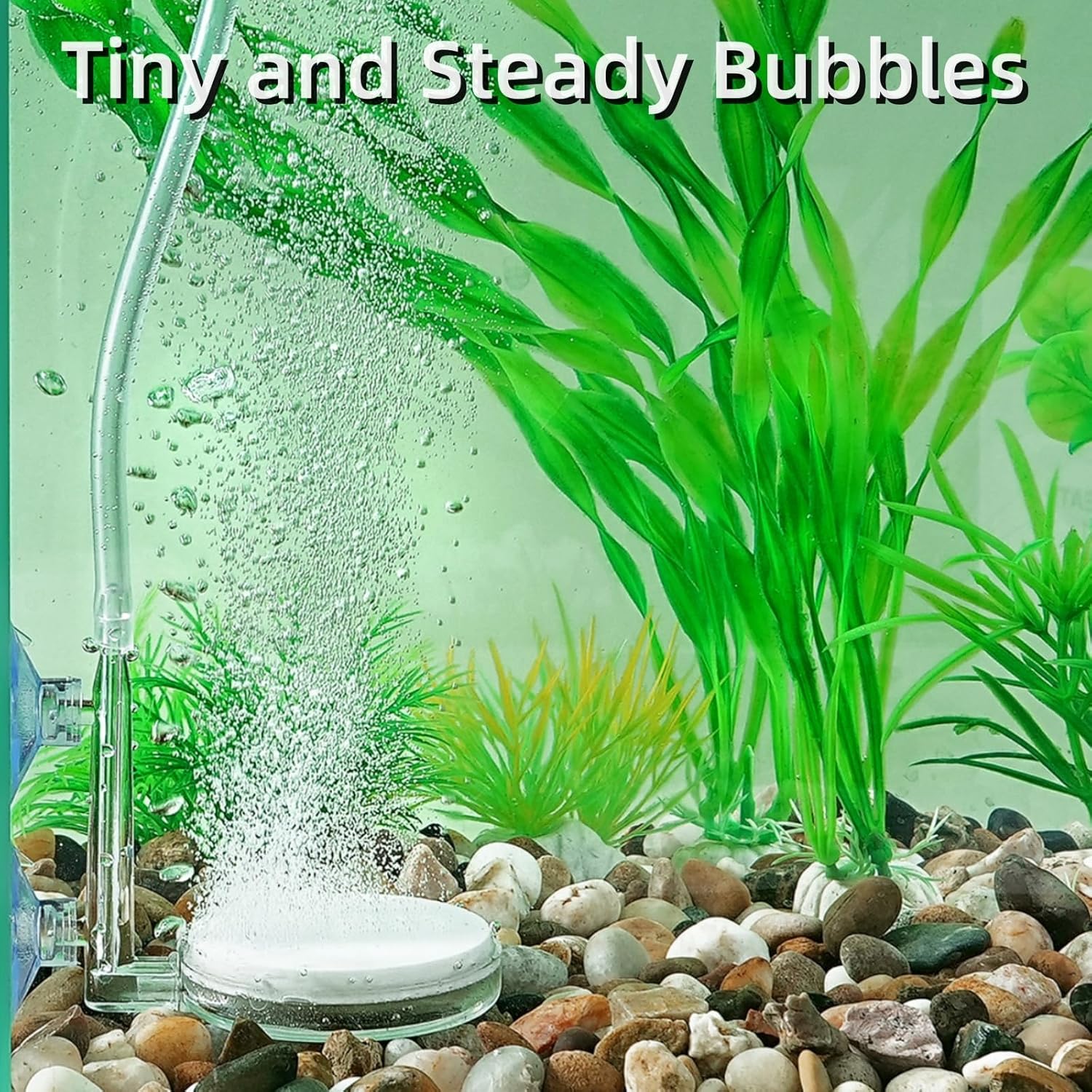 AQUANEAT Aquarium Air Stone Disc, 2 Inch Nano Bubble Stone Kit Quiet Dissolved Oxygen Diffuser with Accessories tubing and valves for Small Fish Tank