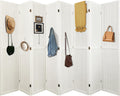 NicBex 8 Panel Pegboard Display,5.6FT Wood PegBoard Room Dividers,Folding Privacy Screens Portable Freestanding Display Board for Craft/Art Shows,Room Separation,White