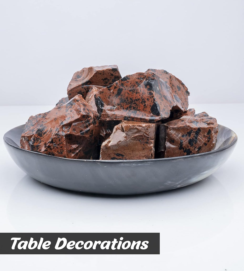 Crocon Mahogany obsidian Rough Bulk Natural Stone Raw Gemstone Tumbling Cabbing Polishing Gem Mining Energy Generator Chakra Balancing Reiki Healing Good Luck Home Office Decor Weight :-1Lb Approx